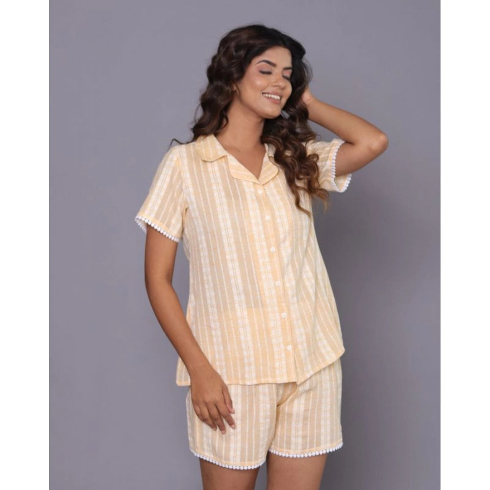 Casual Cotton Short Sleeve Short Night Suit Set