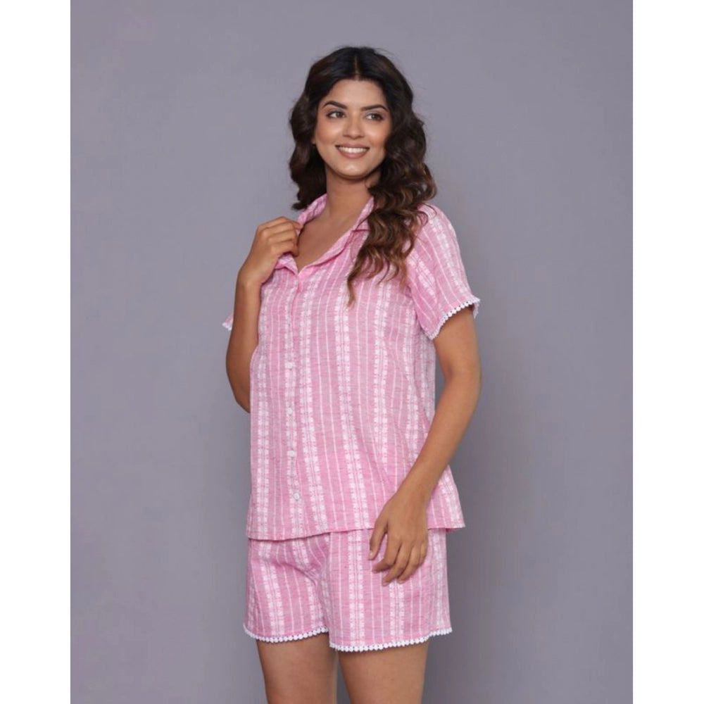 Casual Cotton Short Sleeve Short Night Suit Set