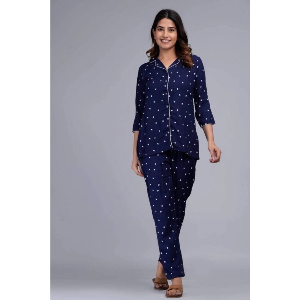 Casual Rayon 3-4th Sleeve Night Suit Set