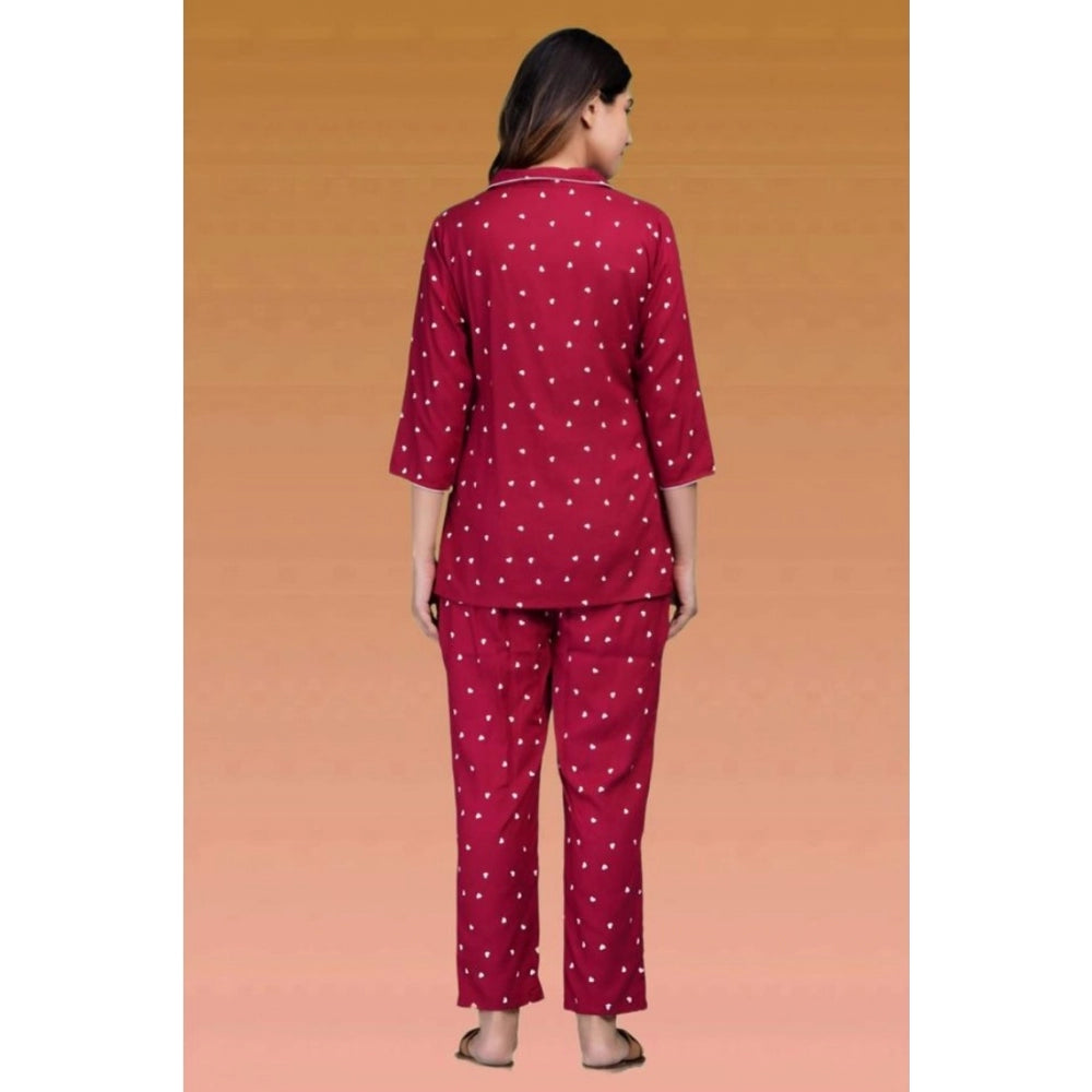 Casual Rayon 3-4th Sleeve Night Suit Set