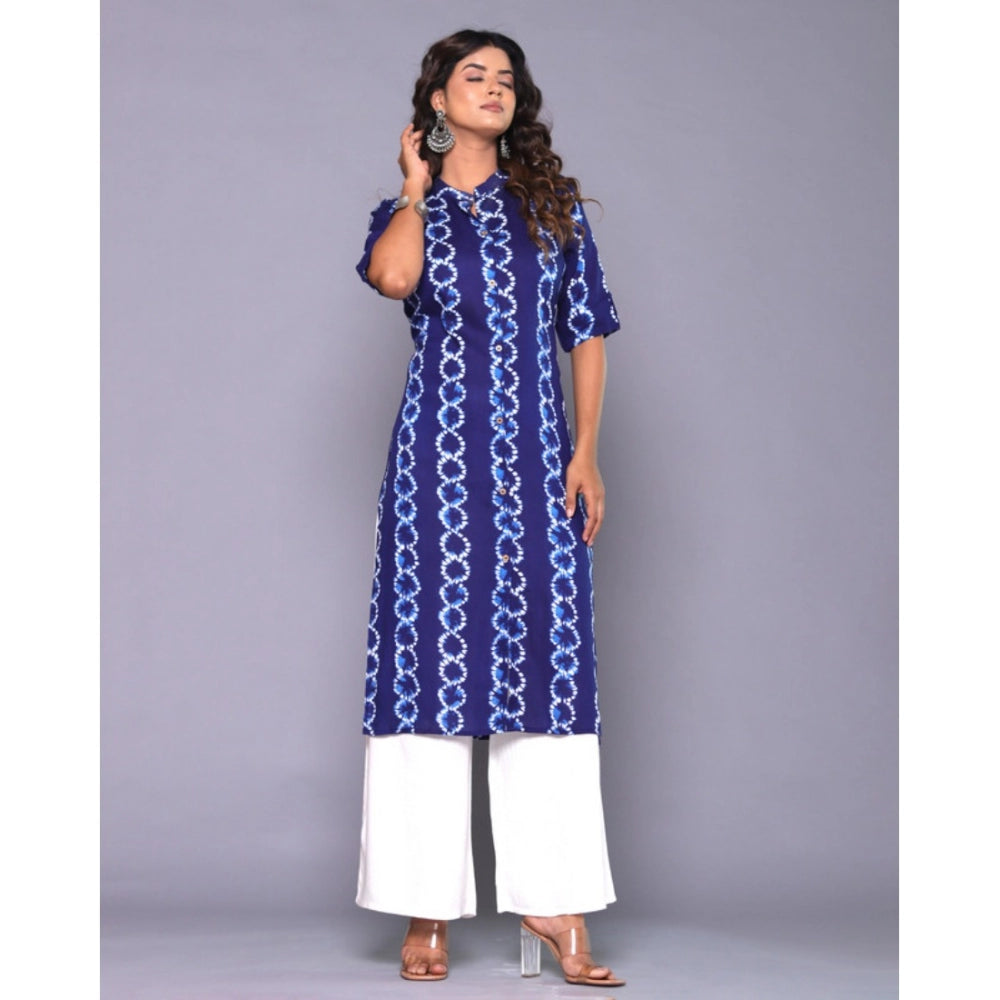 Casual Viscose Rayon 3-4th Sleeve Straight Kurti