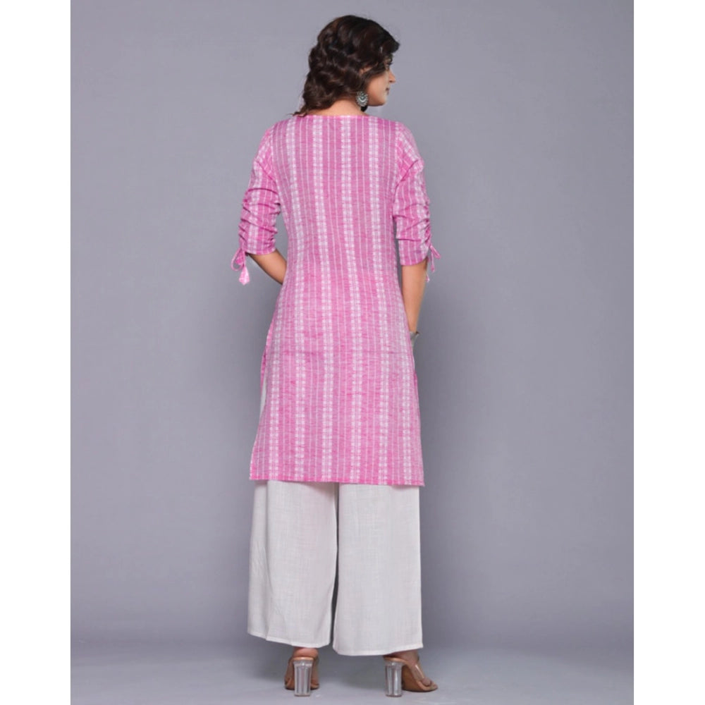 Casual Cotton Blend 3-4th Sleeve Straight Kurti