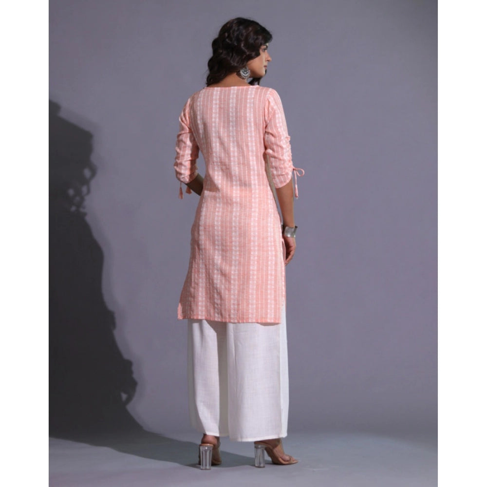 Casual Cotton Blend 3-4th Sleeve Straight Kurti