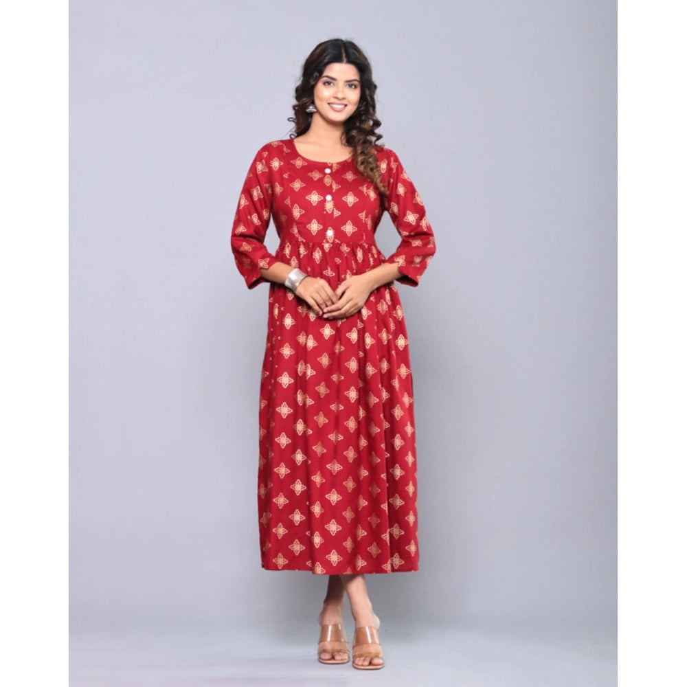 Casual Viscose Rayon 3-4th Sleeve Maternity Kurti