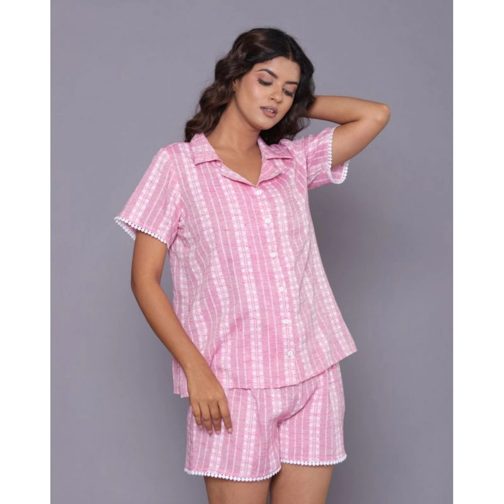 Casual Cotton Short Sleeve Short Night Suit Set