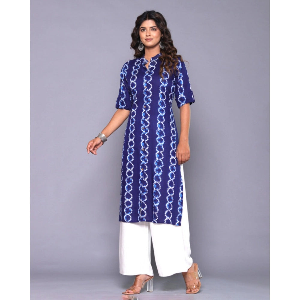 Casual Viscose Rayon 3-4th Sleeve Straight Kurti