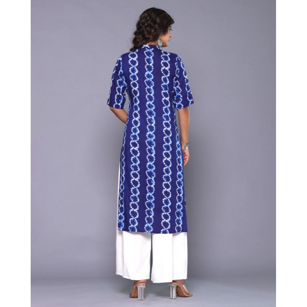 Casual Viscose Rayon 3-4th Sleeve Straight Kurti