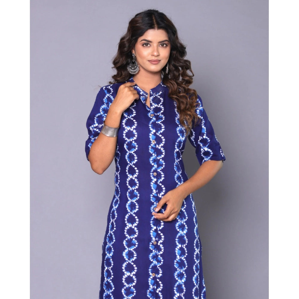 Casual Viscose Rayon 3-4th Sleeve Straight Kurti