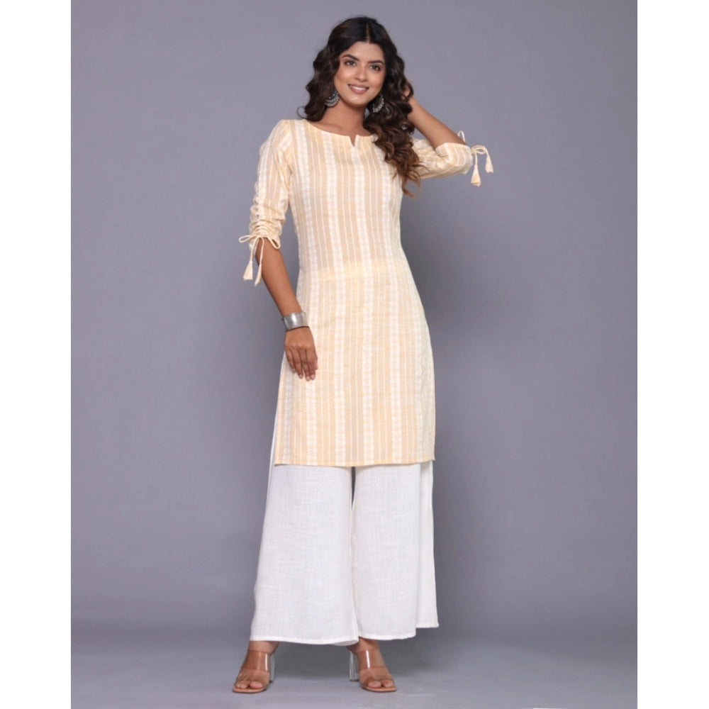 Casual Cotton Blend 3-4th Sleeve Straight Kurti