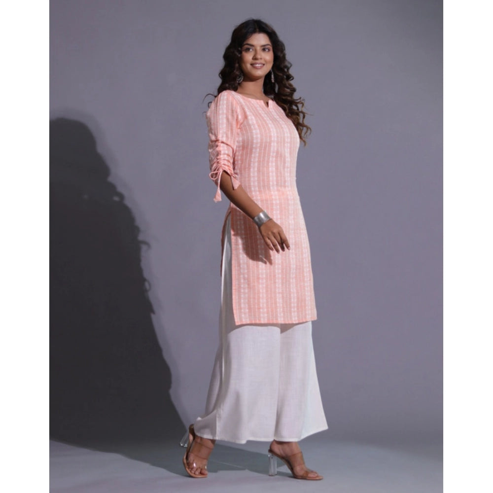 Casual Cotton Blend 3-4th Sleeve Straight Kurti