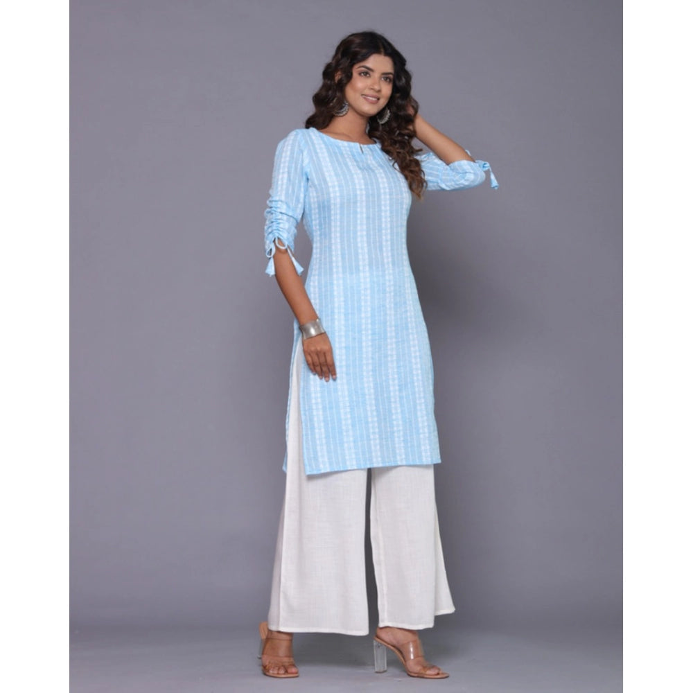 Casual Cotton Blend 3-4th Sleeve Straight Kurti