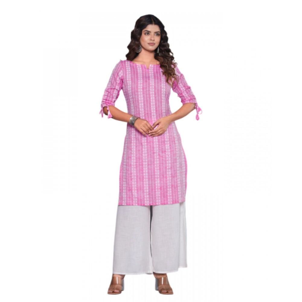 Casual Cotton Blend 3-4th Sleeve Straight Kurti