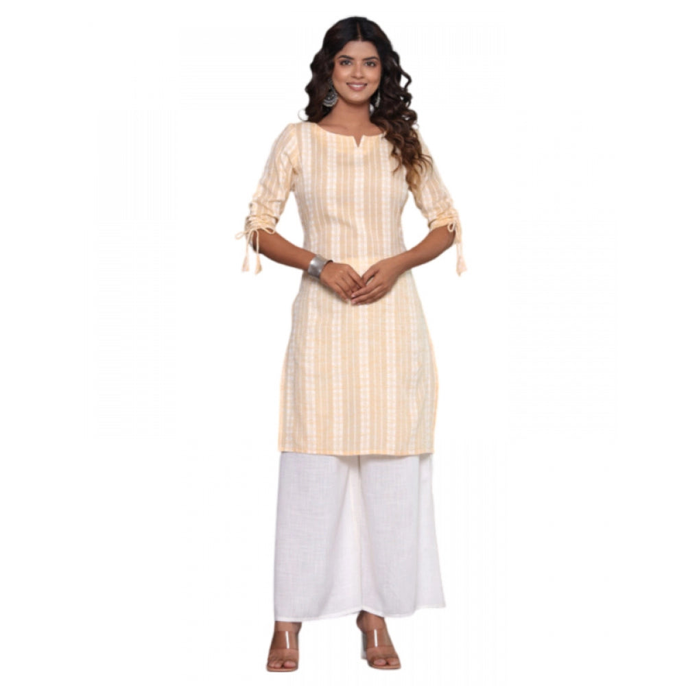 Casual Cotton Blend 3-4th Sleeve Straight Kurti