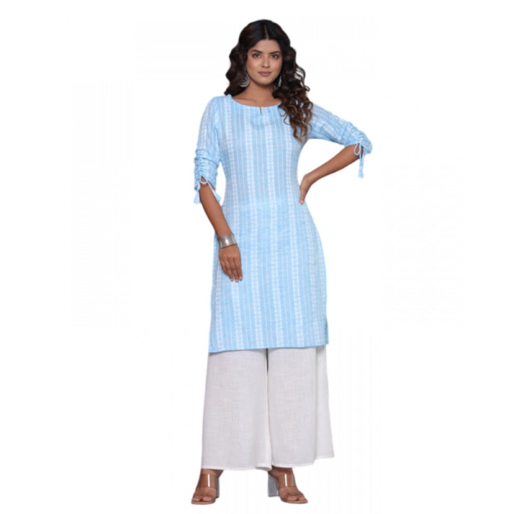 Casual Cotton Blend 3-4th Sleeve Straight Kurti