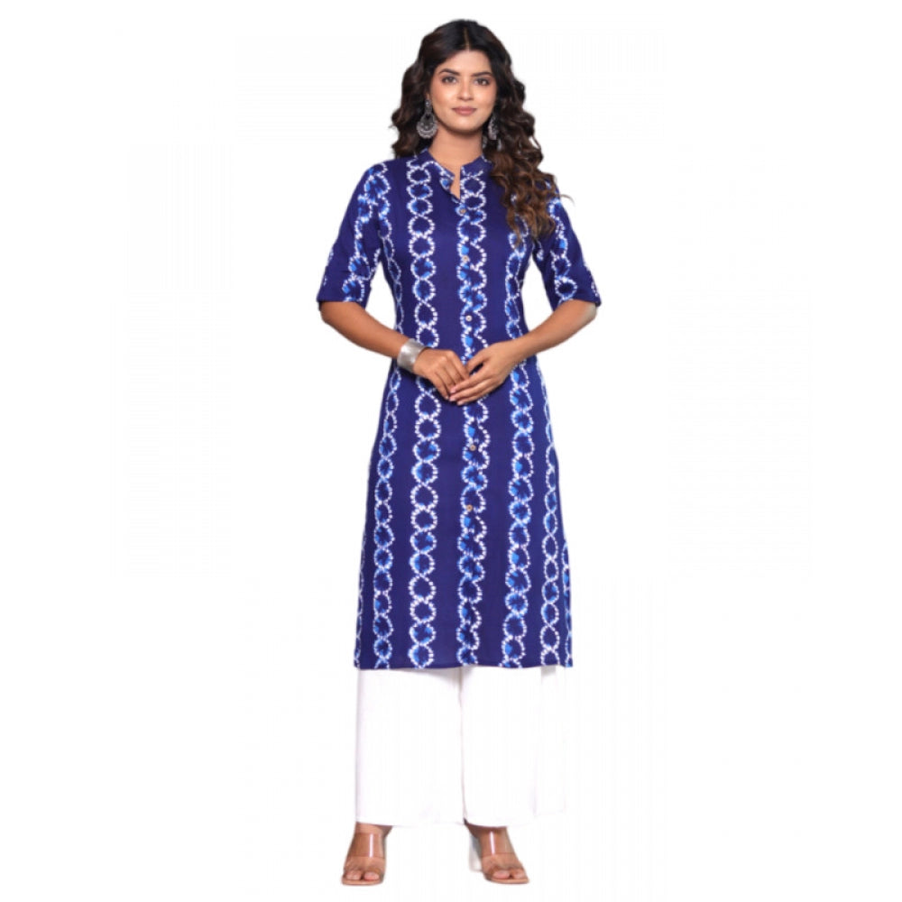 Casual Viscose Rayon 3-4th Sleeve Straight Kurti