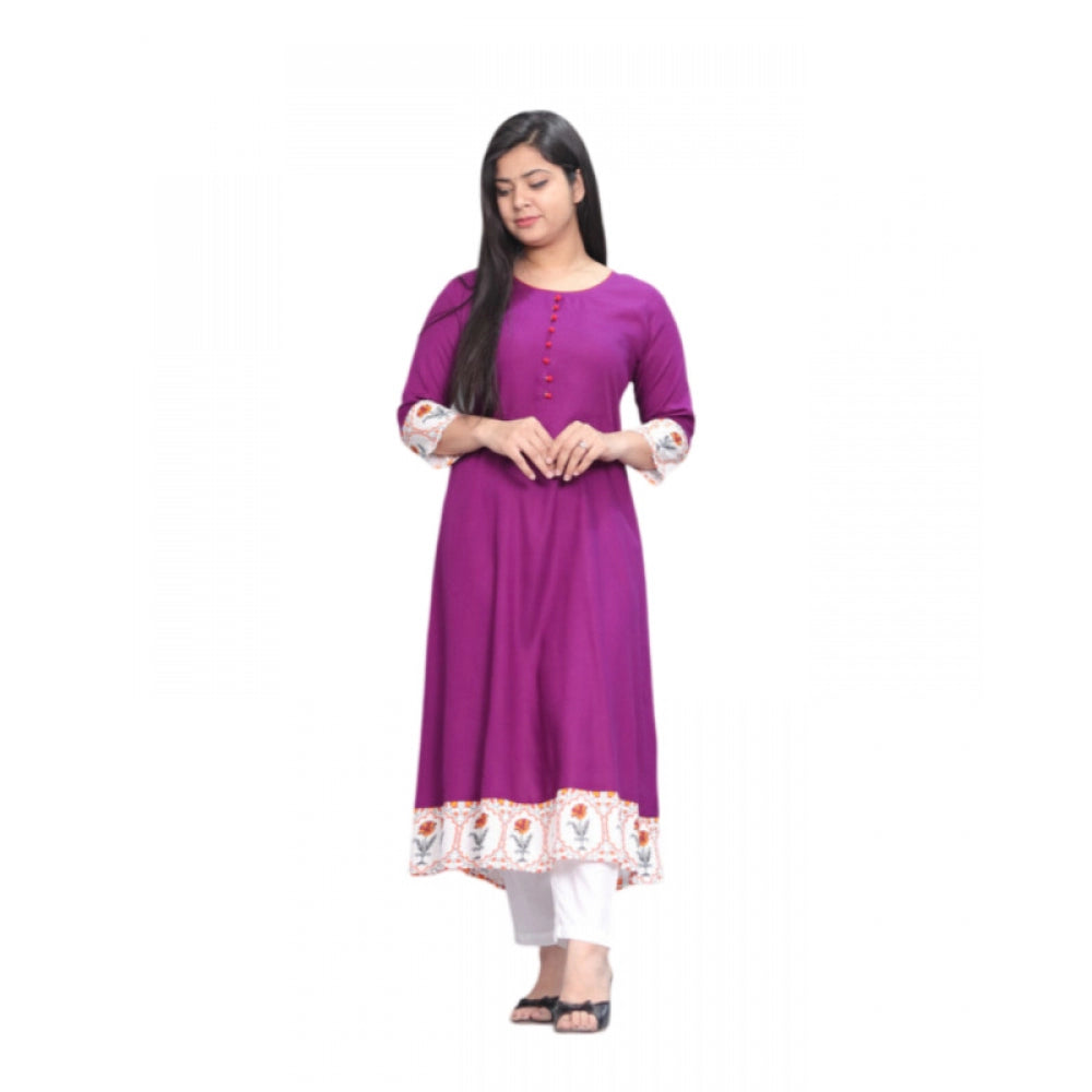 Casual Viscose Rayon 3-4th Sleeve Kurti