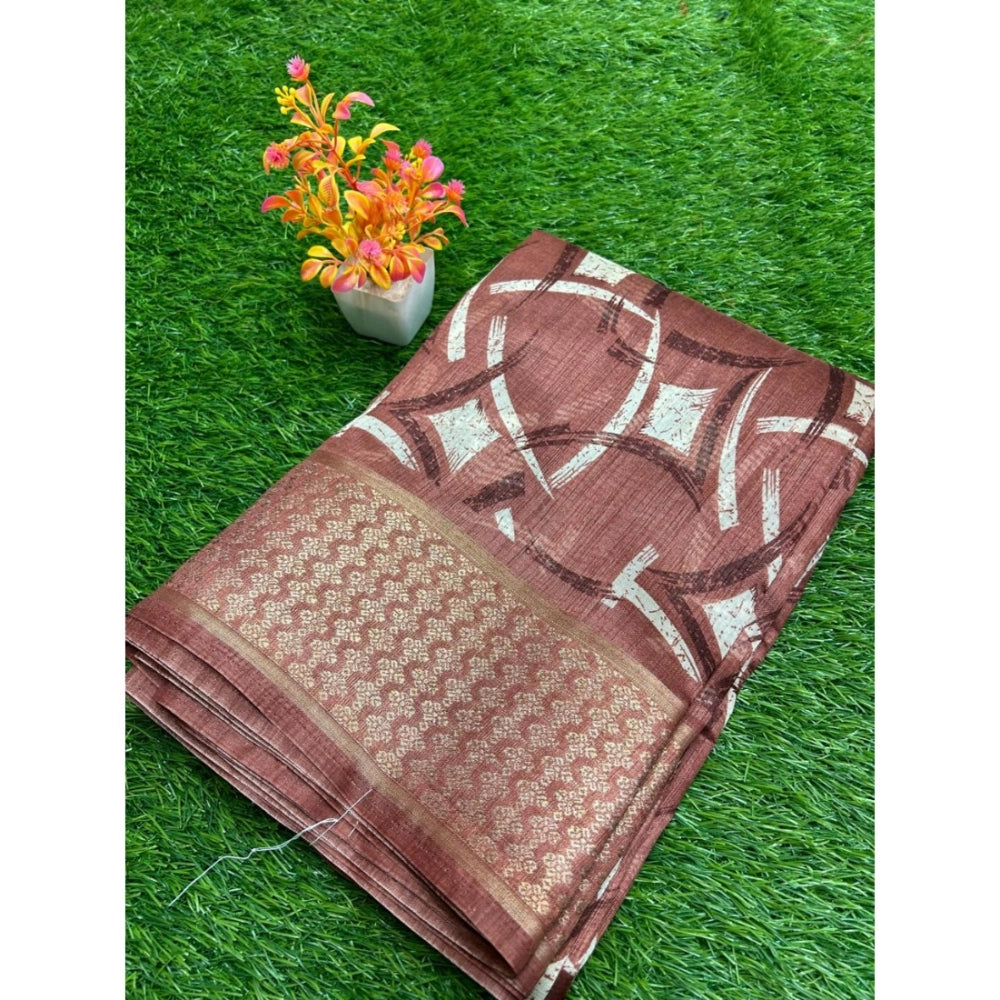 Rani Rangoli Cotton Printed Saree With Unstitched Blouse