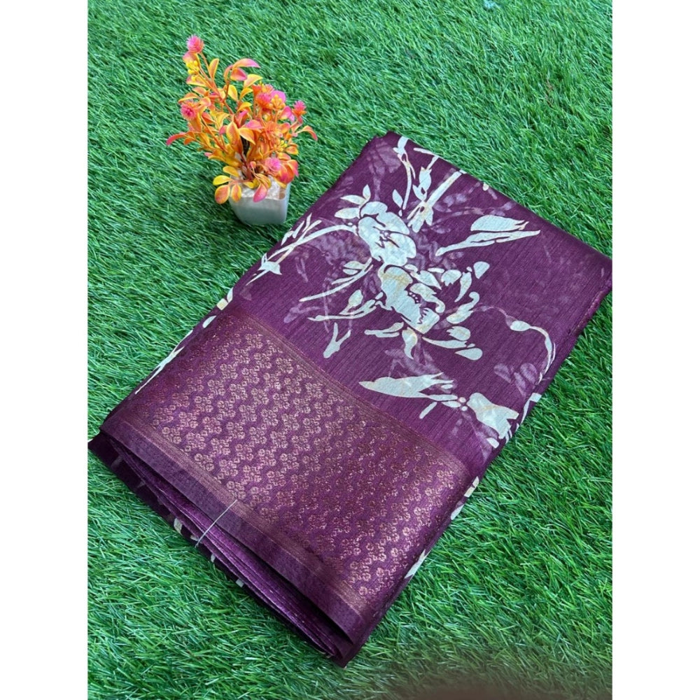 Rani Rangoli Cotton Printed Saree With Unstitched Blouse