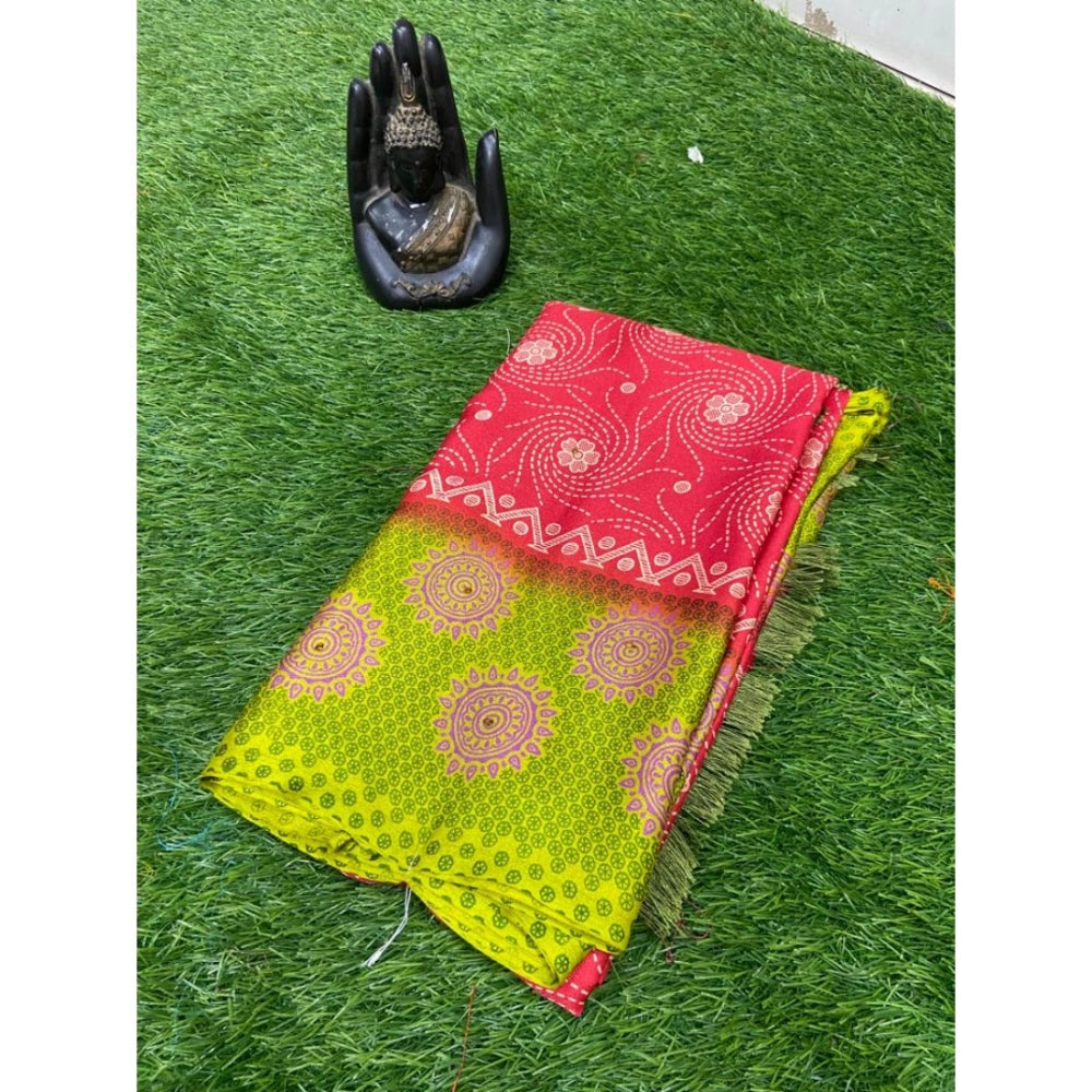 Rani Rangoli Crepe Printed Saree With Unstitched Blouse