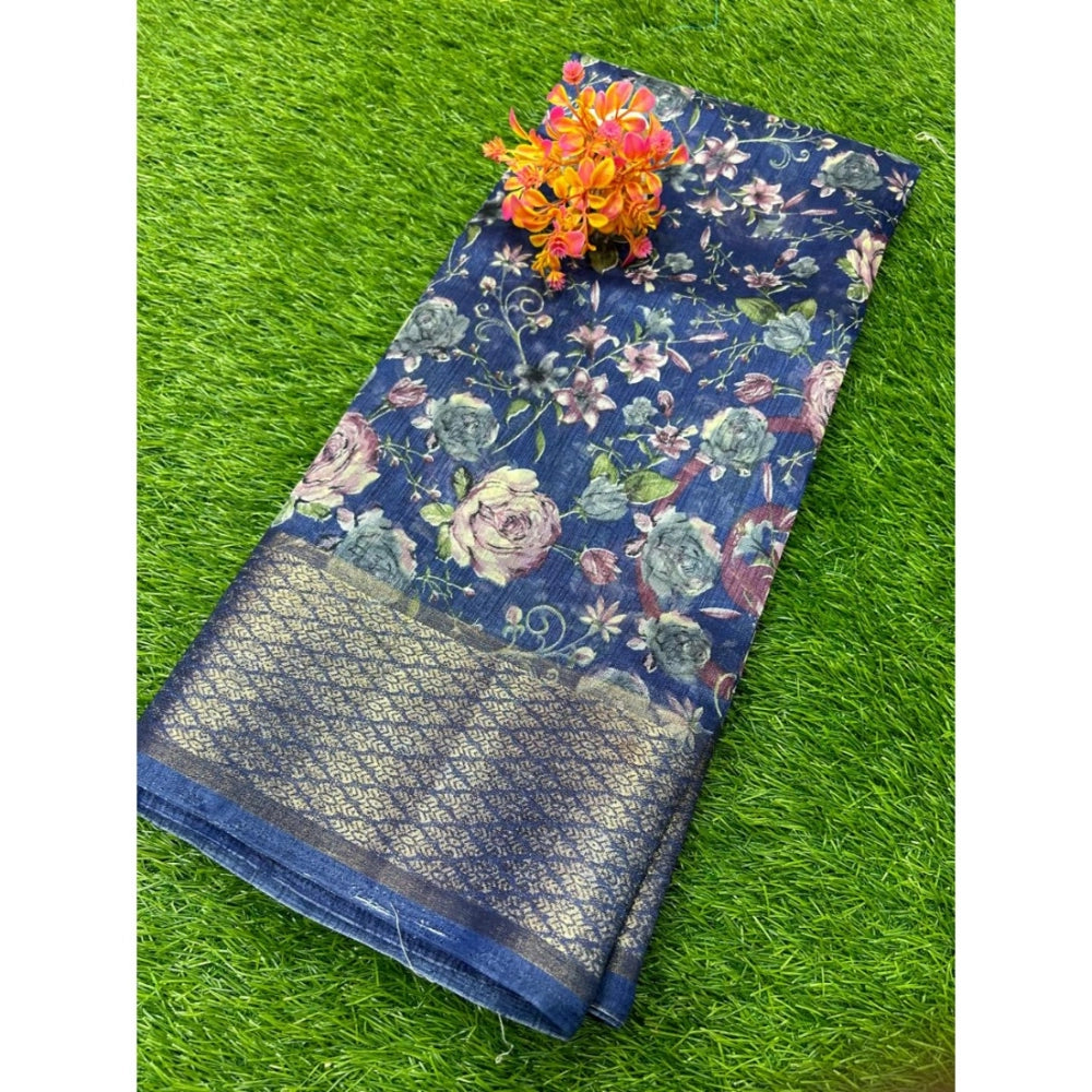 Rani Rangoli Cotton Printed Saree With Unstitched Blouse