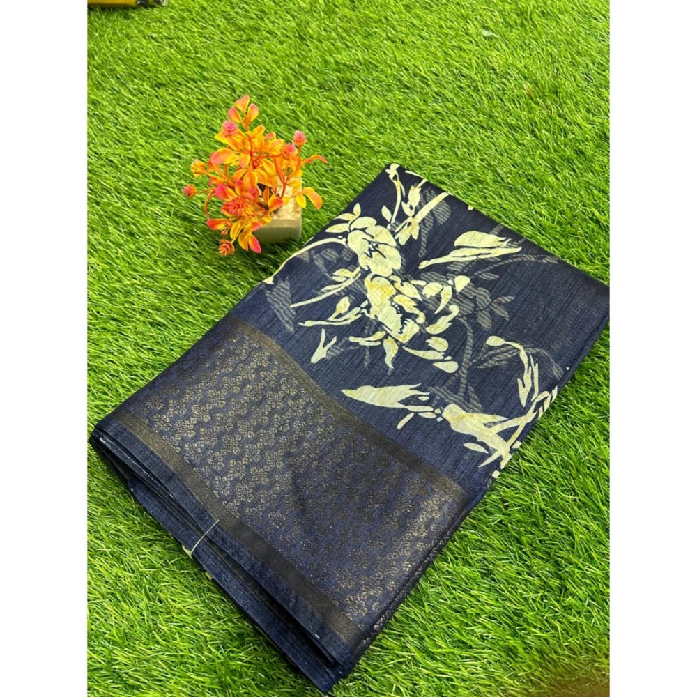 Rani Rangoli Cotton Printed Saree With Unstitched Blouse